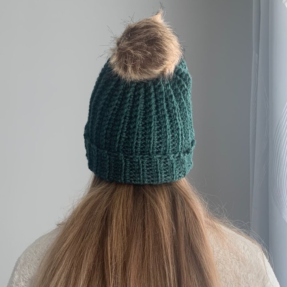 Emerald Green crochet toque handmade